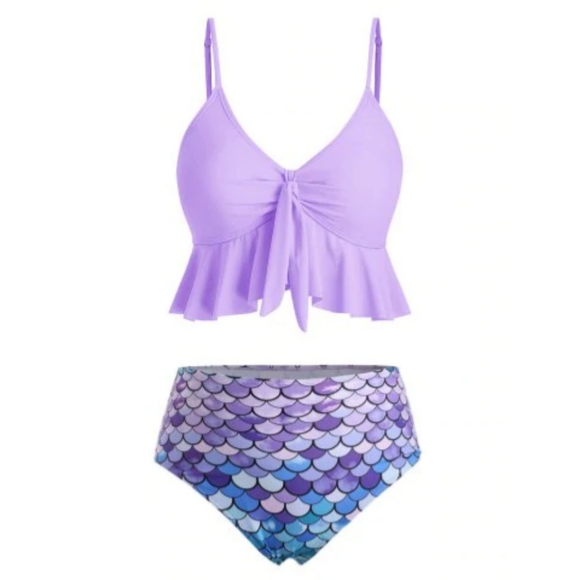 Dressfo Other - 👙2/$26 Knot Flounce Scale Print Mermaid Tankini